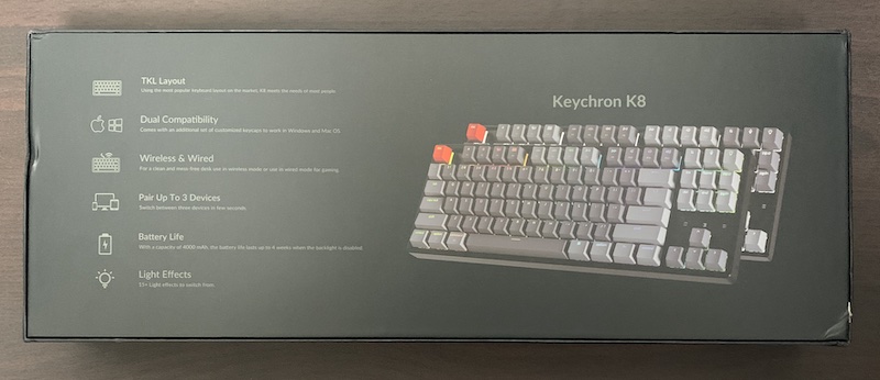 Keychron K8 JIS日本語配列のパッケージ裏側
