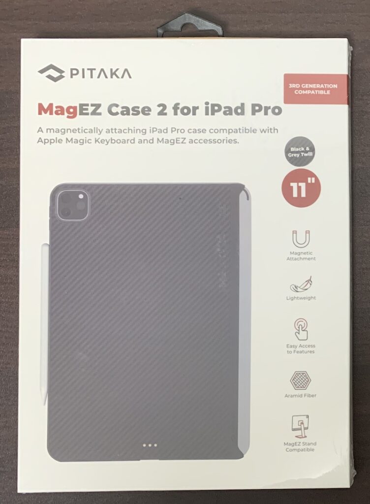 PITAKAのMagEZ Case2 iPad Pro 11インチ 2021年モデル(M1)用のパッケージ表側