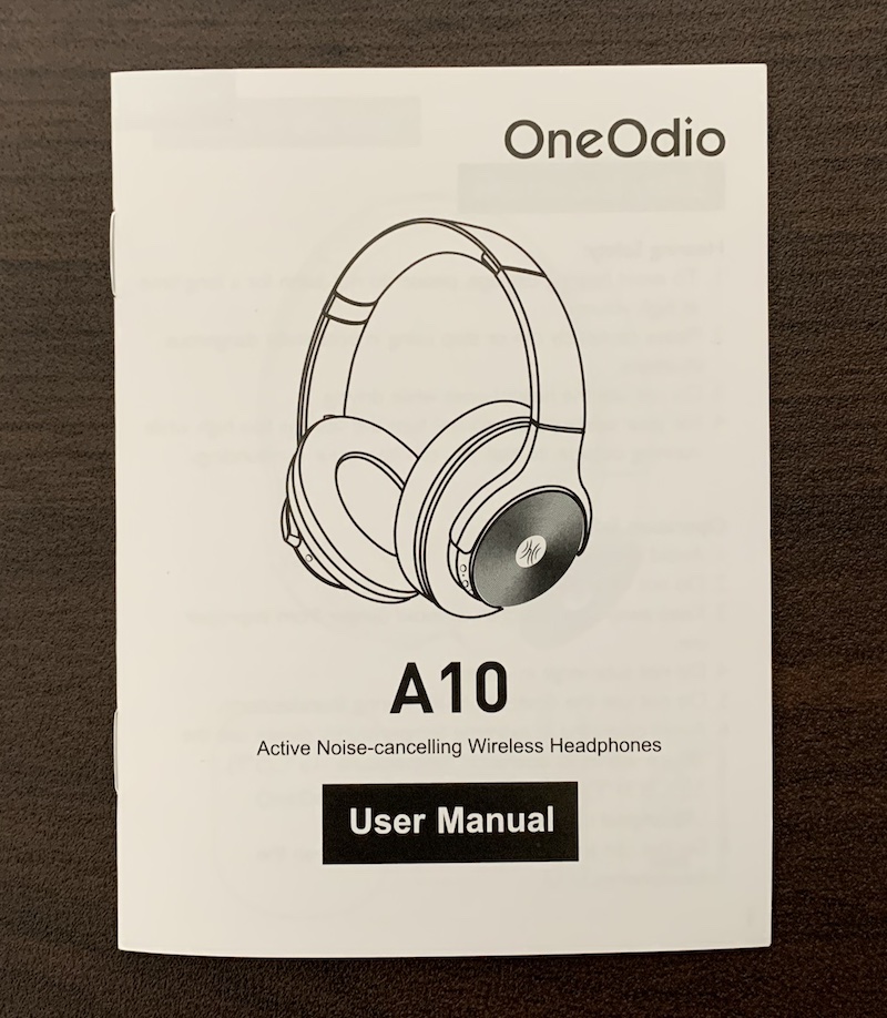 ワイヤレスヘッドホン「OneOdio A10」のユーザマニュアル