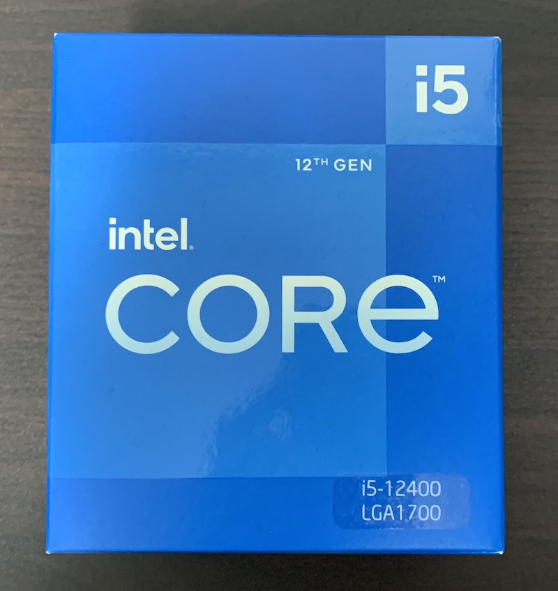 Core i5 12400 BOXのパッケージ