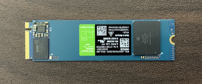 M.2 SSD「WESTERN DIGITAL WD Green SN350 NVMe WDS960G2G0C」のSSD本体