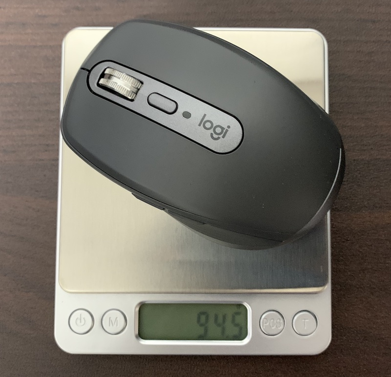 Logicoolのワイヤレスマウス「MX ANYWHERE3」のマウス本体の重量を実測