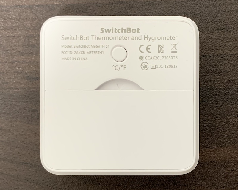 SwitchBot 温湿度計の本体背面