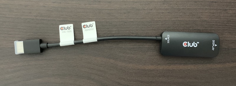 Club3Dの「HDMI to DisplayPort 変換アダプタ(CAC-1335)」の本体表側
