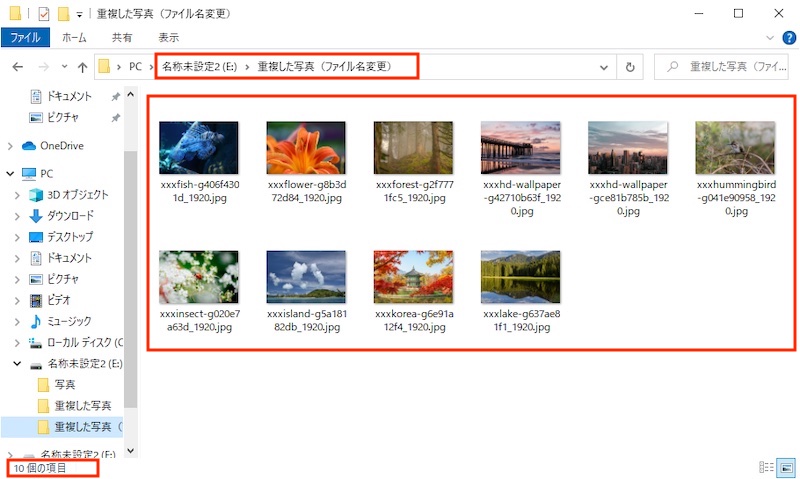 「4DDiG Duplicate File Deleter」で重複検索対象の写真ファイル（ファイル名を変えた重複ファイル）