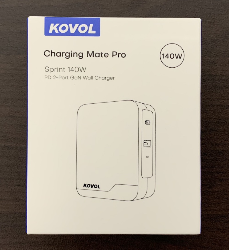 KOVOL 最大出力140W・PD対応の2ポートUSB急速充電器のパッケージ表側