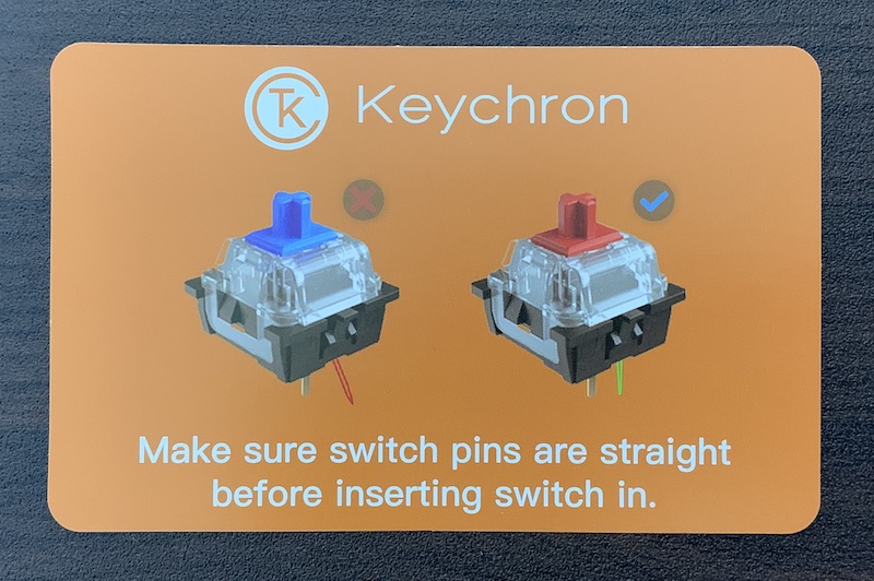 Keychron K8 Pro JIS日本語配列ワイヤレスメカニカル キーボードに付属のキースイッチ交換時の注意事項