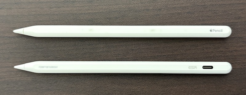 ESRのiPad用ApplePencil互換ペン「6C006」をApple Pencilと比較