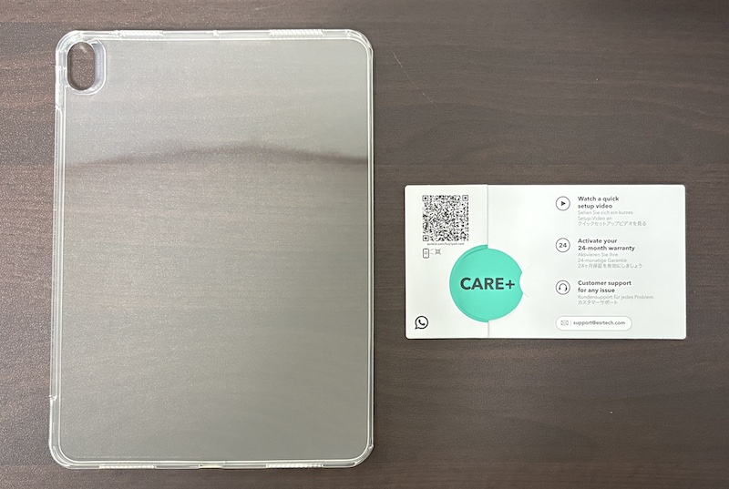 ESRのiPad Air 11インチ(M3, M2) 用クリアケースの内容物（付属品）