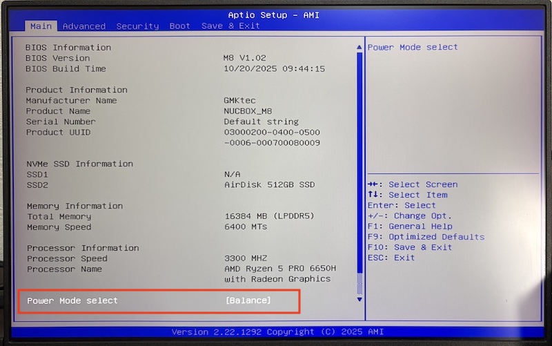 GMKtecのミニPC「M8」のパフーマンス変更方法