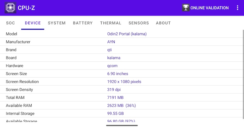Android搭載の携帯ゲーム機 AYN「Odin2 Portal」の基本スペック